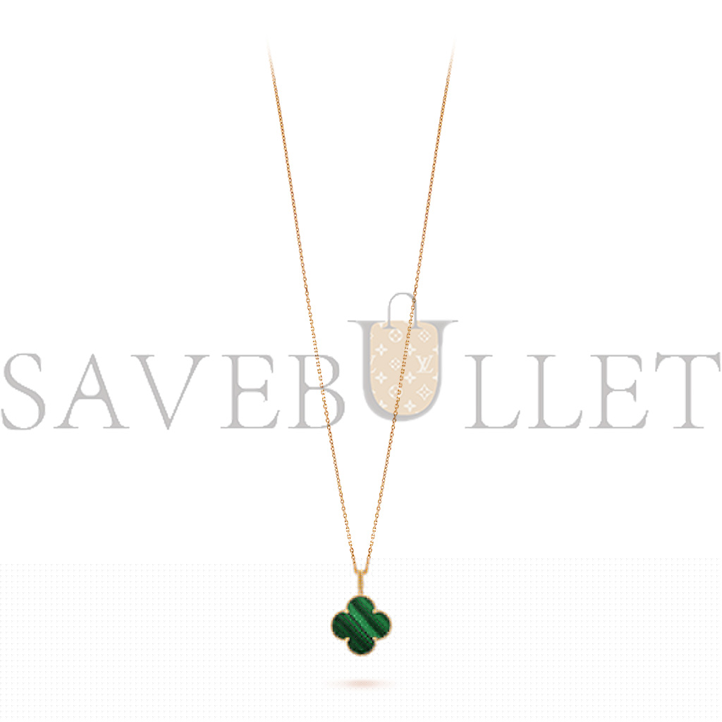 V*n Cl**f & Ar**ls magic alhambra long necklace, 1 motif - yellow gold, malachite  vcaro3mg00
